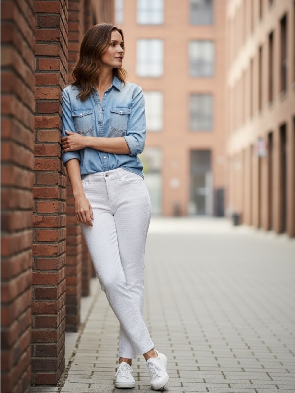 Lafayette 148 White Textured Slim Ankle Pants Size 4 Luxury Stretch Crop”